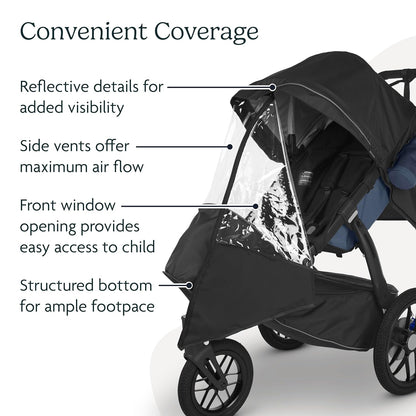 UPPAbaby Performance Rain Shield for Ridge Strollers, Waterproof and Windproof Coverage, Ventilated Design, Quick Attachment, Easy Access to Child