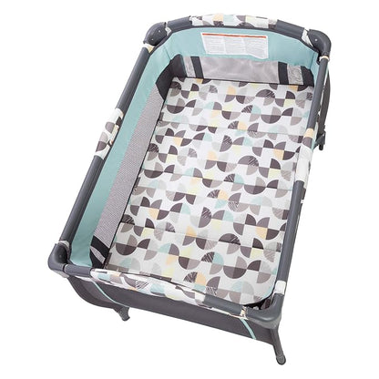 Baby Trend Nursery Center, Portable Playard with Bassinet, Changing Table and Storage Organizer, Trend-E - Foldable and Convertible Travel Play Crib for Babies and Toddlers, Doodle Dots