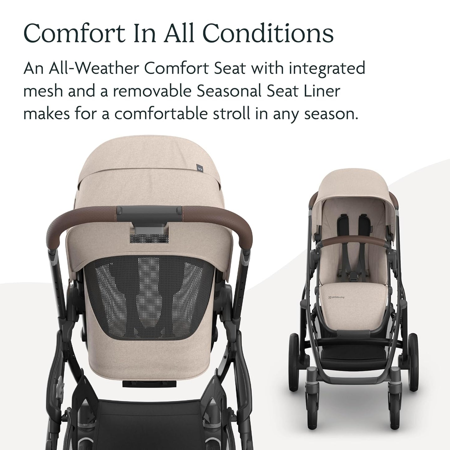UPPAbaby Vista V3 Convertible Single-to-Double Stroller for Baby & Toddler, 30+ Configurations, Car Seat Compatible, All-Wheel Suspension, XL Basket – Owen (Mocha Mélange/Carbon Frame)