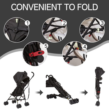 Baby Portable Stroller, Cool Kids Lightweight Travel Stroller with Carrier for Walking, Shopping, and Playgrounds