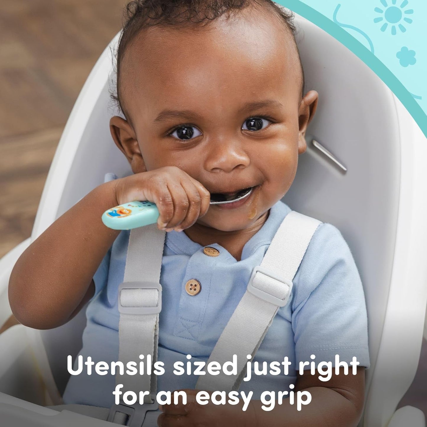 NUK Silicone Baby Tableware Bundle, Includes 1 Plate, 1 Bowl, 1 Cup, & 1 Spoon, Durable Suction Feature Helps Reduce Spills, Microwave-Safe, BPA-Free