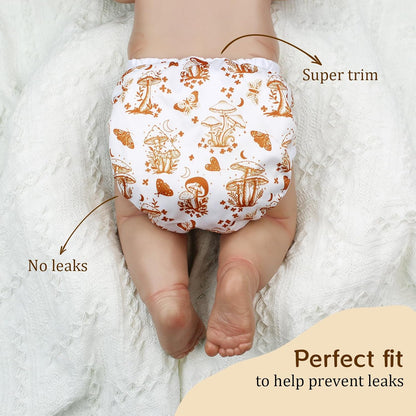 Mama Koala Reusable Adjustable Cloth Diaper Covers with Double Gusset for Girls and Boys, Snap Closure, Size M(Simply Neautrals)