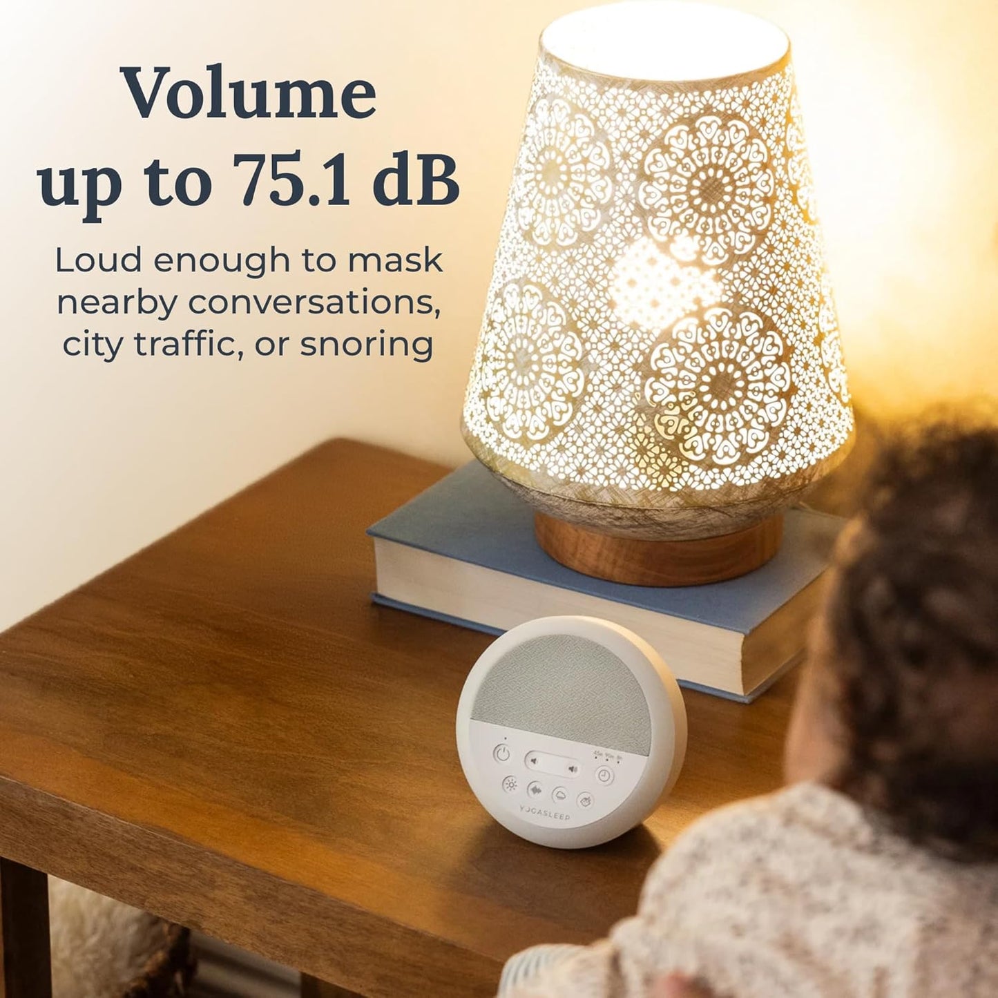 Yogasleep Duet White Noise Sound Machine & Night Light, 30 Natural Sounds,Bluetooth-Wireless Speaker for Travel,Office Privacy,Concentration,Sleep Aid for Adults & Baby, Registry & Nursery Gift,White