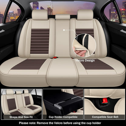 Seat Covers Fit for Mini Convertible 2009-2025 Premium Leather Car Seat Covers, Waterproof Non-Slip and Airbag Compatible, Fashion Car Seat Protector (Black Red,Front Set with Pillow)