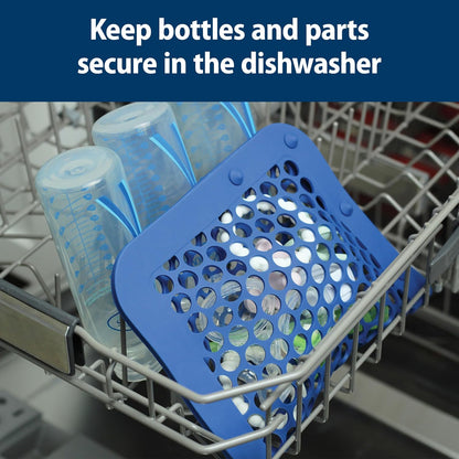 Dr. Brown's Dishwasher Bag with Adjustable Sizing, 100% Silicone, for Baby Bottles, Parts, Nipples, Breast Pump Accessories, and Pacifiers, Gray, BPA-Free, 1-Pack
