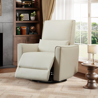 IDEALHOUSE Swivel Rocking Nursery Recliner Chair Rocker Recliner Glider Deep Seat PU Leather Sofa Chair with high Backrest for Nursery, Living Room, Bedroom & Home Movie Theater (Chocolate)