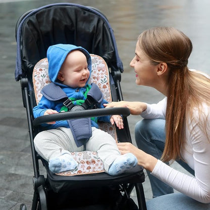 Baby Stroller Cushion,Infant Car Seat Insert-Reversible Universal Breathable and Soft Newborn seat Liner for Stroller,100% Cotton Seat Pad Liner for Newborns-34x78cm,1 Pack(Rabbit)