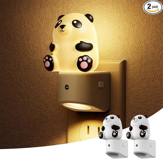 L LOHAS LED Night Light for Kids, 3D Panda Night Light Plug in, Dusk to Dawn Nursery Night Lights, RGB+Soft White 3000K, 3 Lighting Modes, Room Decor, Children