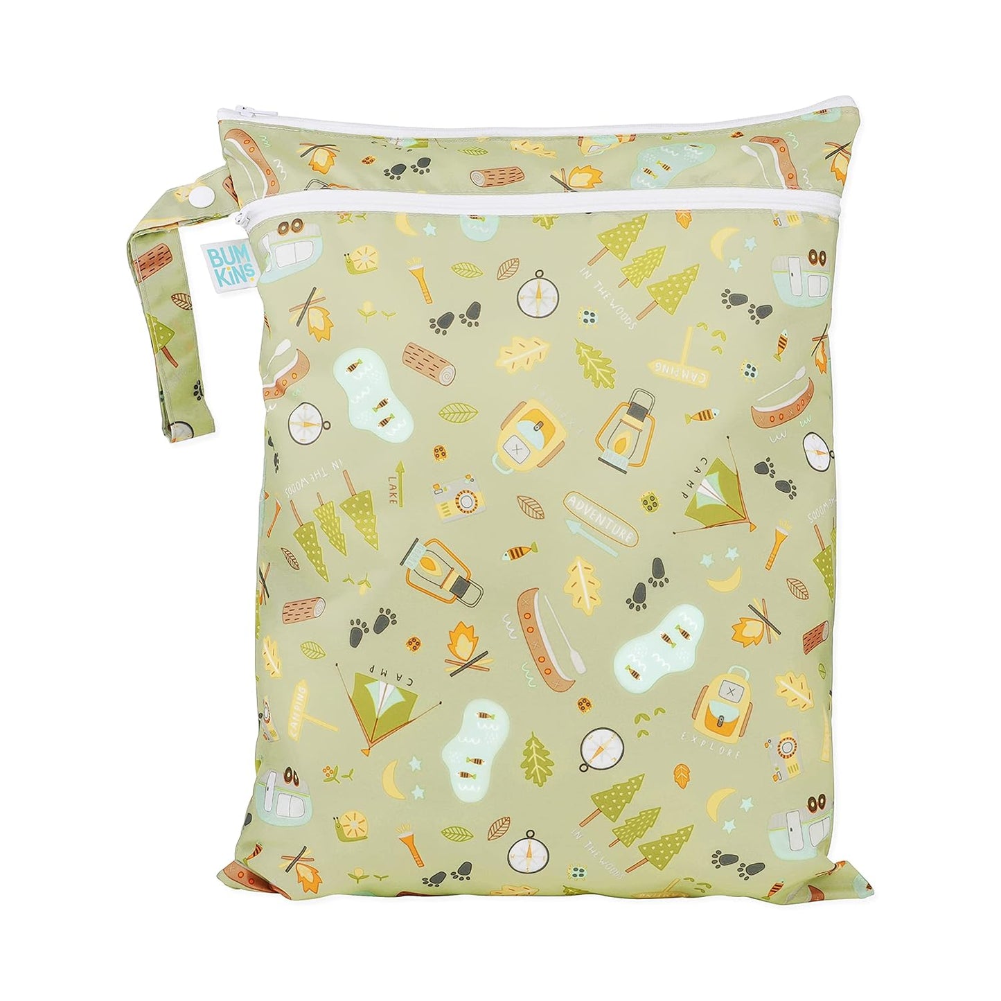 Bumkins Disney Waterproof Wet Bag for Baby, Travel, Swim Suit, Cloth Diapers, Pump Parts, Pool, Gym Clothes, Toiletry, Strap to Stroller, Daycare, Zip Reusable Bag, Packing Pouch, Winnie the Pooh