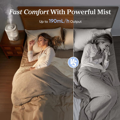 LEVOIT Dual 200S Smart Humidifiers for Bedroom, Top Fill, Customize Humidity for Home, Baby Nursery & Plants with Humidistat, Essential Oil Diffuser, Schedule, Timer, APP & Voice Control, 3L, Blue