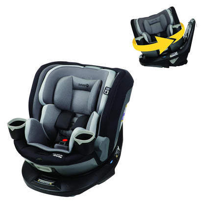 Safety 1st Turn and Go 360 ST Rotating All-in-One Convertible Car Seat, SafetySwivel Technology, SecureTech Installation, 3-in-1 Rear-Facing, Forward-Facing, Booster, 5-100 lbs, Siberian Caviar