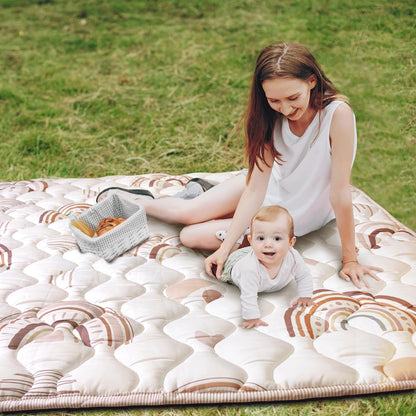 Baby Play Mat, 50x50 Playpen Mat with Super Soft Touch, Activity Mats with Upgraded Anti-Slip Bottom, Machine Washable Crawling Mats for Floor & Picnic (Animal Alphabets)