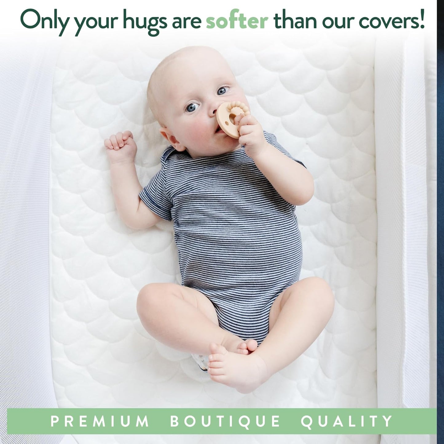 Joey + Joan Waterproof Bassinet Mattress Pad Cover 19" x 32" for Cowiewie Bedside Sleeper Bassinet Sheets – Made from Ultra Soft Bamboo Viscose Terry – 2 Pack