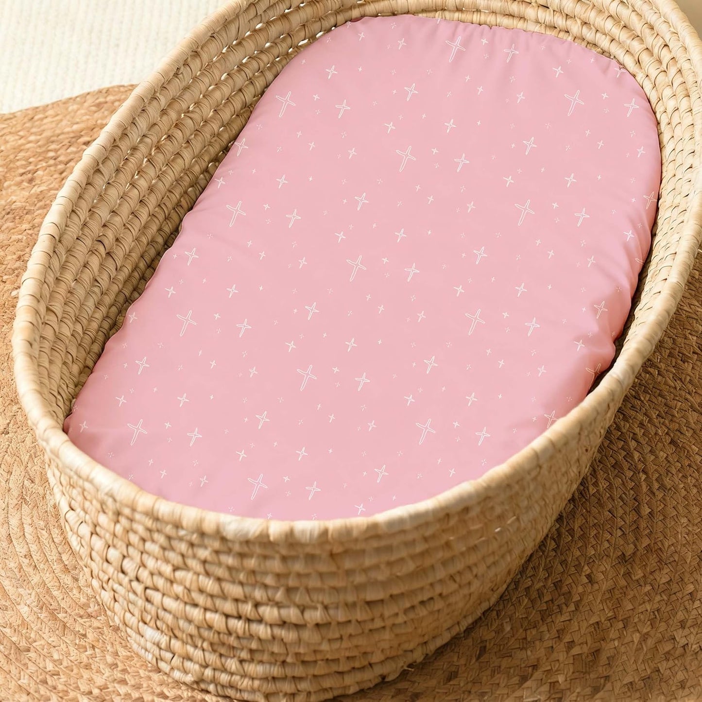 Bedside Sleeper Bassinet Fitted Sheets 20 x 33, 3 Pack Baby Delight Beside Me Dreamer,Babybond,Jimglo,koola,cowiewie,fodoss, Dream On Me Baby Square Bassinet, Pink Animal