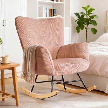 Nursery Rocking Chair Cover,1 Piece Glider Chairs Cover Slipcovers,Soft with Elastic Bottom Spandex Jacquard Small Checks,Furniture Protector Washable