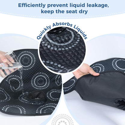 COOLBEBE Car Seat Protector for Potty Training, 2 Pack Dry Waterproof Car Seat Liner Toilet Training & Strap Covers Set for Baby Infant Toddler, Piddle Pads Cover Pad for Strollers, Carseat (Black)
