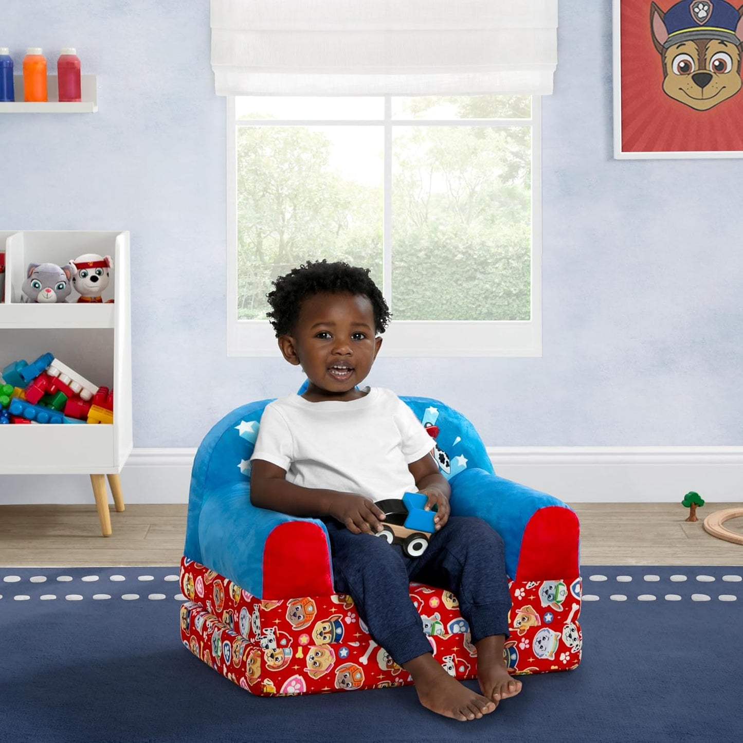 Delta Children - Cars Cozee Buddy Flip-Out Kids Chair, Blue
