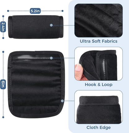 COOLBEBE Car Seat Protector for Potty Training, 2 Pack Dry Waterproof Car Seat Liner Toilet Training & Strap Covers Set for Baby Infant Toddler, Piddle Pads Cover Pad for Strollers, Carseat (Black)