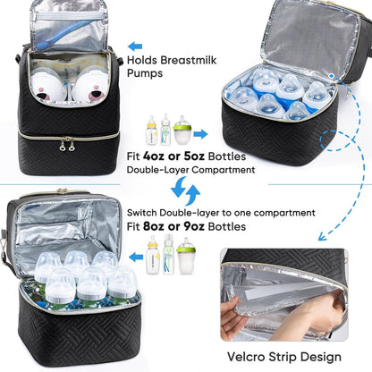 Mam Breastmilk Storage Bag with Ice Pack - Cooler for 6 Bottles Up to 9 Ounce - Insulated Bottle Bag for Daycare