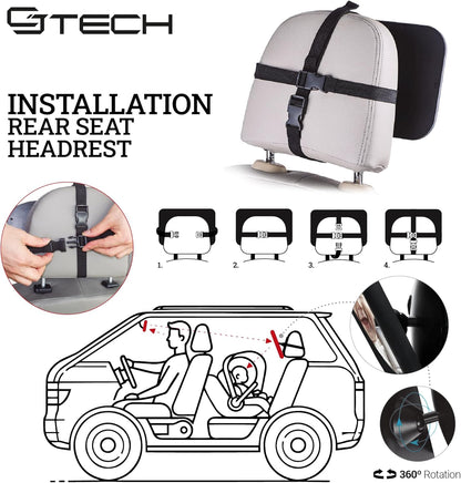 Baby Car Mirror with 360° Rotation - 9.8" Convex Shatterproof Mirror for Baby Safety with Extra Wide & Clear View - car seat mirror for baby rear facing with Adjustable Straps