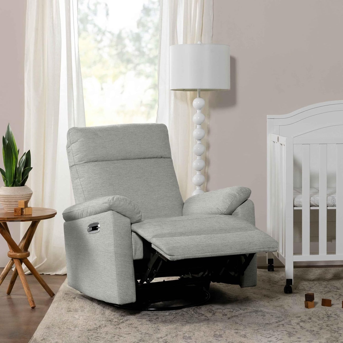 Davinci Suzy Glider Recliner Nursery Chair - Glider Rocking Chair for Nursery and Living Room - GREENGUARD Gold, FSC & Certi-PUR US Certified - 360° Swivel Rocker Recliner Chair (Cozy Cream Boucle)