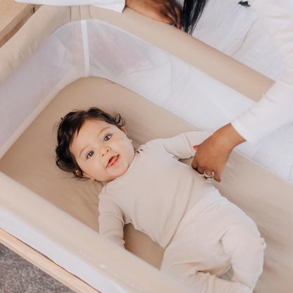 Baby Delight Beside Me Dreamer Bassinet | Bedside Sleeper | 6-Position Height Adjustment | Charcoal Tweed