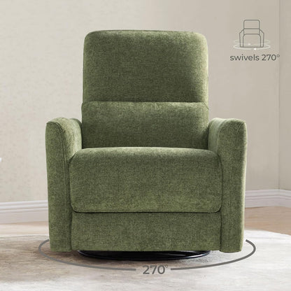CHITA Power Recliner Chair Swivel Glider, FSC Certified Upholstered Living Room Nursery Reclining Sofa Chair with Lumbar Support, Linen