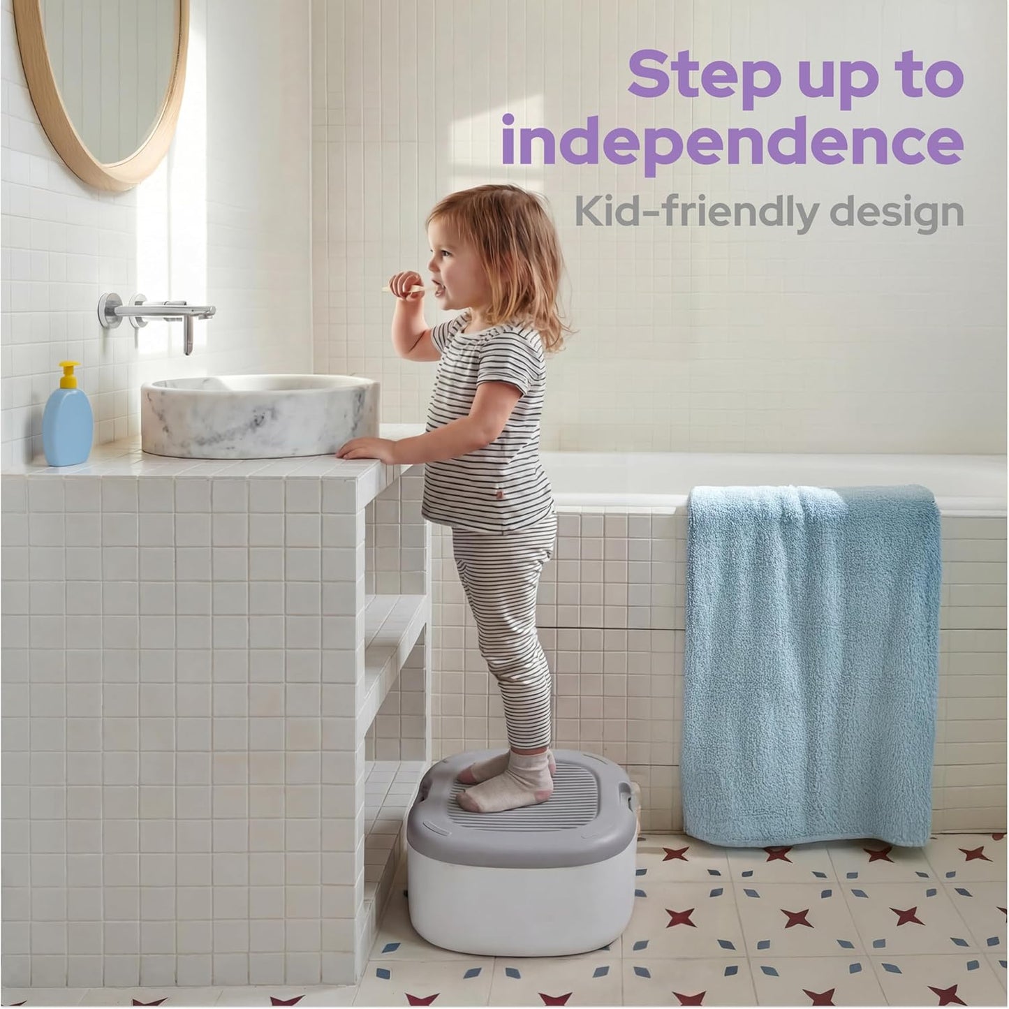 lalalark 3-in-1 Toddler Potty Training Toilet, Baby Potty Training Seat & Step Stool with Seamless TPE Seat, Extended Splash Guard, Easy-Clean Non-Absorbent Chair Toilet Trainer for Home Travels
