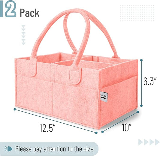 Mr. Pen- Baby Diaper Caddy Organizer, 2 Pack, Pink, Baby Caddy Organizer with Handle, Compact Size, Collapsible & Portable