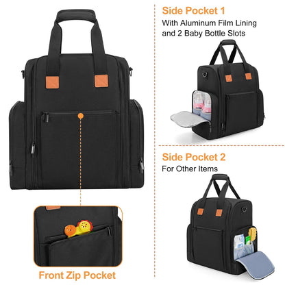 Yarwo Carrying Case Compatible with Baby Brezza Formula Pro Advanced (WiFi) Dispenser, Insulated Bottle Warmer Travel Bag for Maker, Bottles, Infant Formula, Toys & Essentials