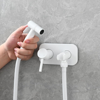 Tecmolog Stainless Steel Bathroom Bidet Sprayer Set Concealed Bidet Sprayer for Toilet Hot and Cold Handheld Cloth Diaper Sprayer Kit