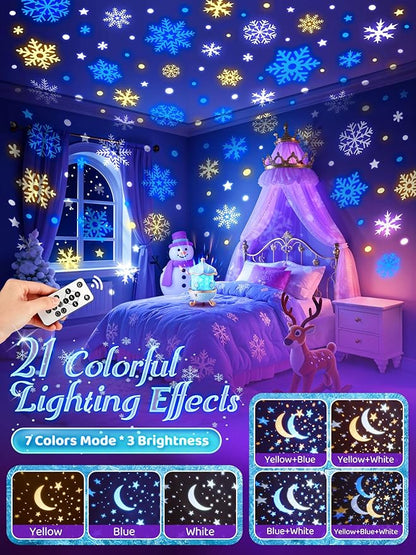Frozen Toys, 15 Music+16 Films+315 Colors Night Light for Kids, 360°+Remote+Cordless Star Projector for Kids Night Light Projector, Princess Toys for Girls Room Decor, Princess Gifts Frozen Gifts