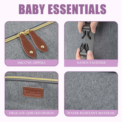 Tuwubi Diaper Bag Tote,Baby Diaper Bag with Pacifier Case Large Travel Diaper Tote Caddy for Mom and Dad Multifunction Large Baby Bag - M-Pink