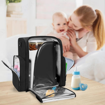 Yarwo Carrying Case Compatible with Baby Brezza Formula Pro Advanced (WiFi) Dispenser, Insulated Bottle Warmer Travel Bag for Maker, Bottles, Infant Formula, Toys & Essentials