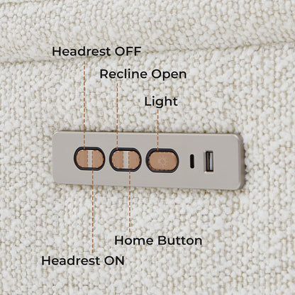 CHITA Power Swivel Glider for Adults with Nightlight, Nursery Recliner Chair with Power Headrest for Living Room, Bedroom, Water-Resistant Boucle Fabric in Sand