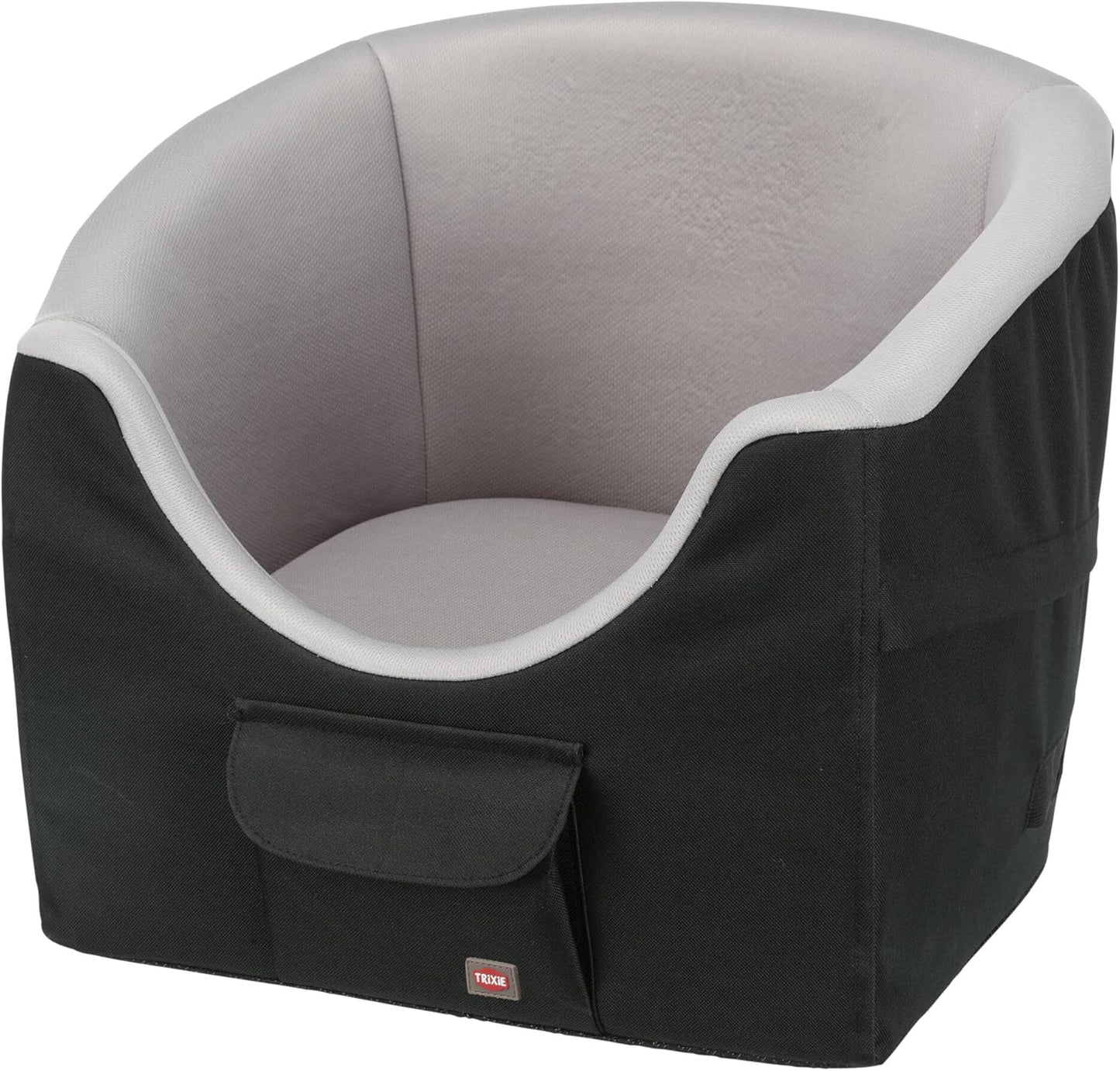 Trixie Convertible Lite Dog Car Seat 19.7 x 14.6 x 15.7 in – Cozy Booster with Safety Tether, Seat-Belt Straps & Side Pockets – Raised Travel Bed with Washable Cushion