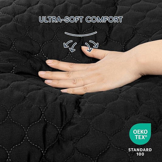 david's kids 2 Pack 38''x25'' Waterproof Mini Crib Mattress Protector, Fitted Pack N Play, Playard and Mini Crib Mattresses, Ultra Soft Breathable Pad Cover for Boys Girls Neutral, Black