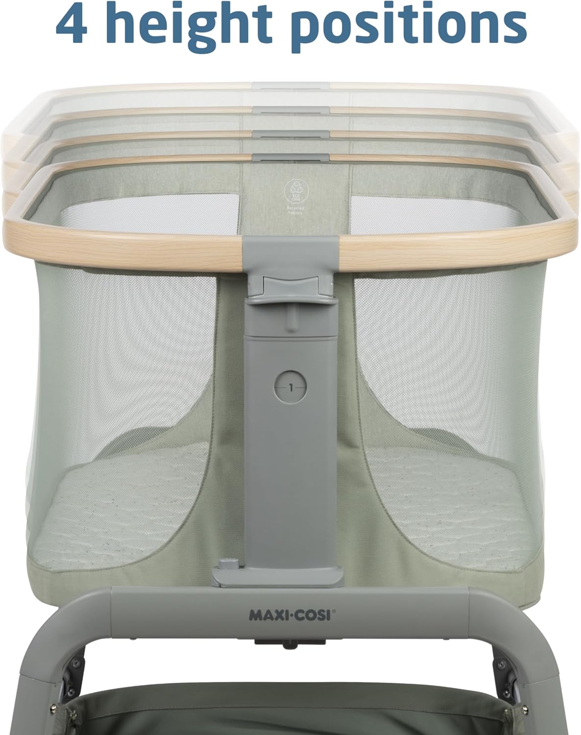 Maxi-Cosi Iora Baby Bassinets Bedside Sleeper, Portable Bassinet, Infant Bedside Sleeper Crib, Height Adjustable, Breathable Mesh, Large Storage Basket, Truffle