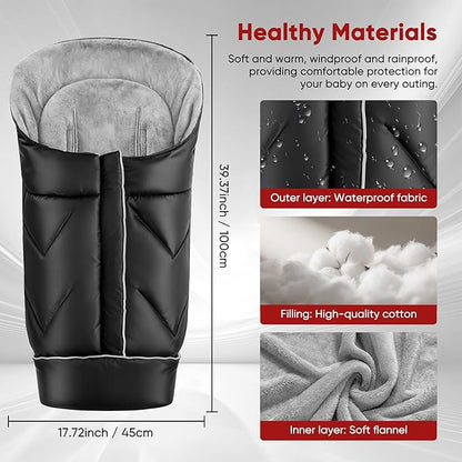 Universal Stroller Blanket & Stroller Footmuff,Water-Repellent Bunting Bag for Babies,Toddlers and Kids,Zipper Footmuff for Stroller,Stroller Winter Cover Warm Baby Sleeping Bag