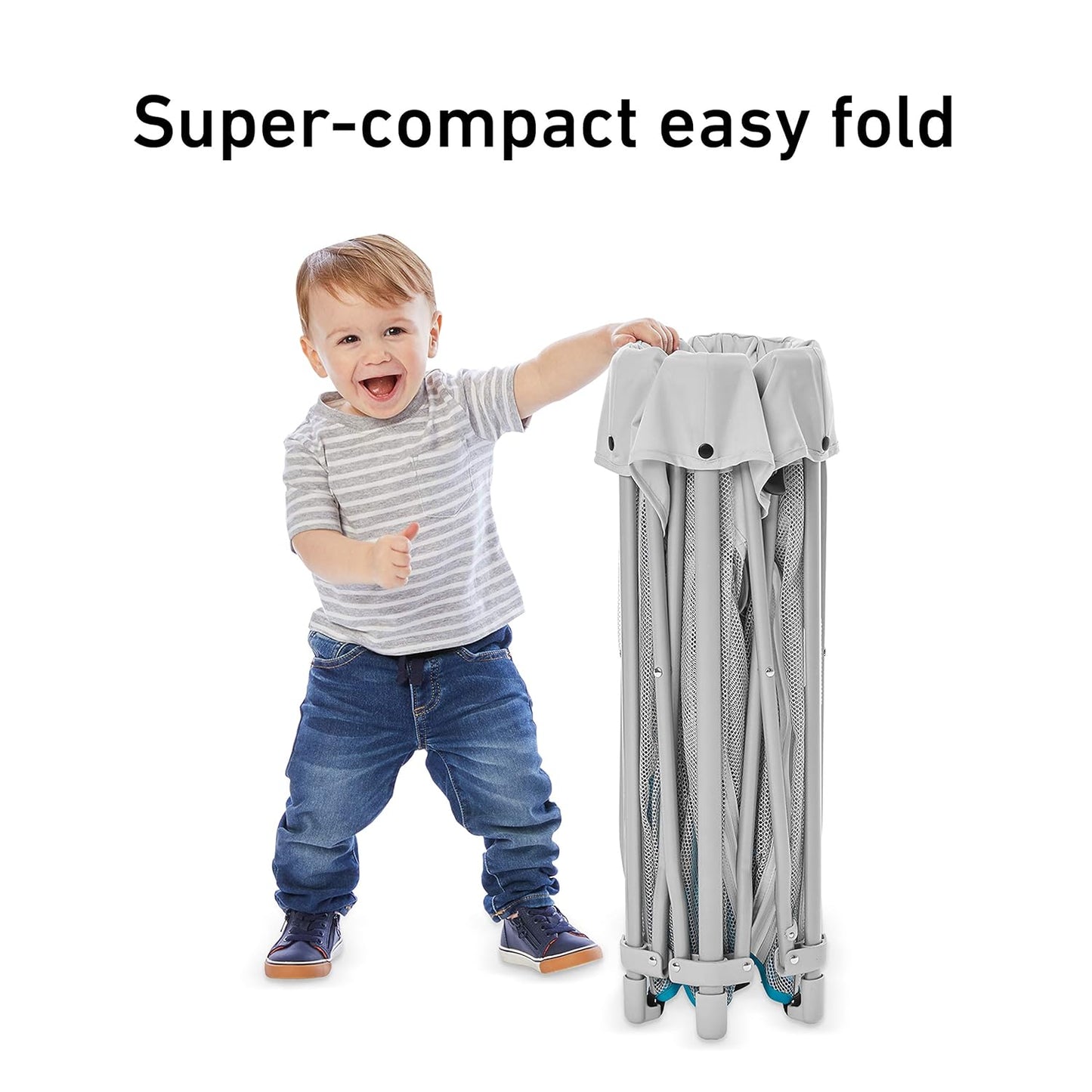 Graco® Lite Traveler 4 in 1 Playard with 4 Modes, Bedside Bassinet, Toddler Playpen, Free Play and Slumber Tent Mode, Lightweight Portable Playard with Canopy and Carry Bag