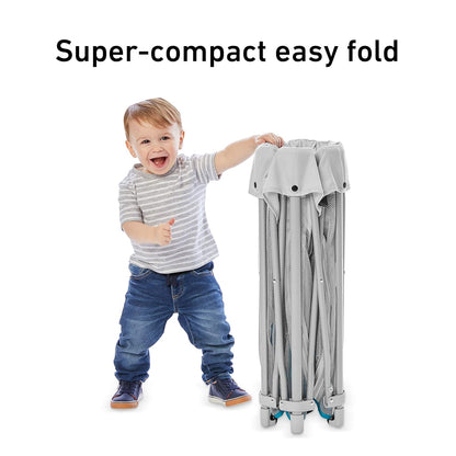 Graco® Lite Traveler 4 in 1 Playard with 4 Modes, Bedside Bassinet, Toddler Playpen, Free Play and Slumber Tent Mode, Lightweight Portable Playard with Canopy and Carry Bag
