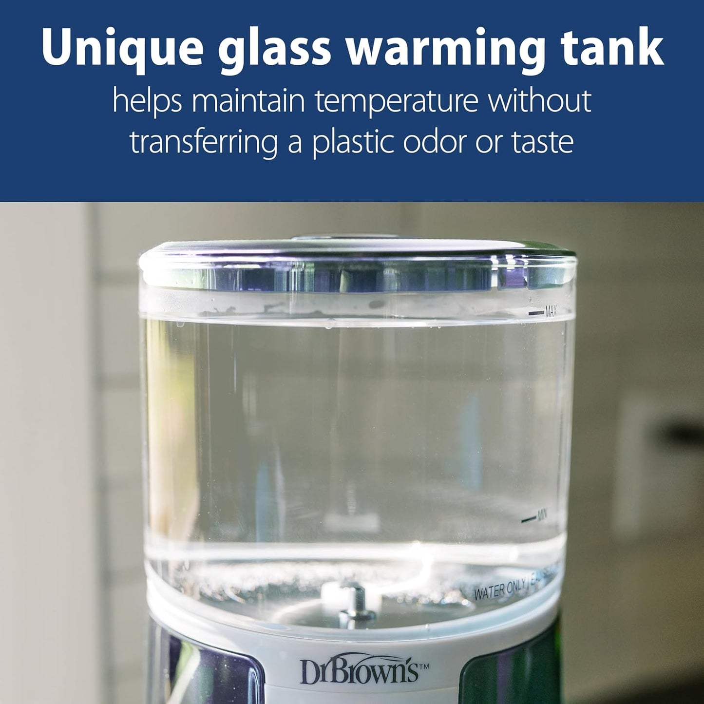 Dr. Brown's Insta-Prep Warm Water Dispenser to Instantly Prepare Baby’s Formula Bottle,Large Capacity Glass Tank with 3 Temperature Settings,Black