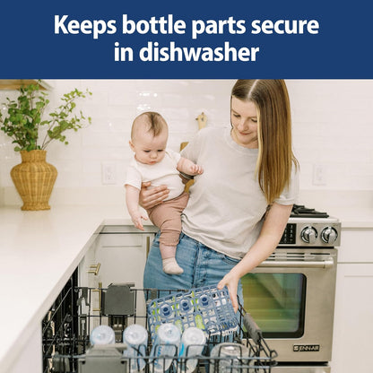 Dr. Brown's Dishwasher Basket for Small Baby Bottle Parts, Pacifiers, and Accessories, Clean, Store and Organize Newborn Essentials, BPA Free, Black