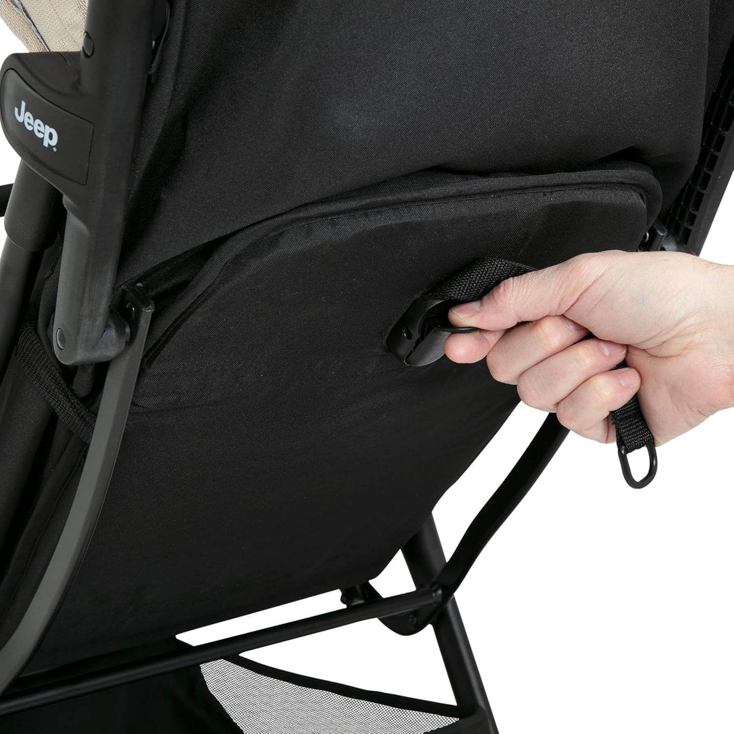 Jeep Altitude Compact Travel Stroller by Delta Children Greenguard Gold, Easy One Hand Fold, Lightweight, Extendable Canopy with Peek-a-Boo Window, Reclining Seat, 4 Wheel Suspension, Olive Green