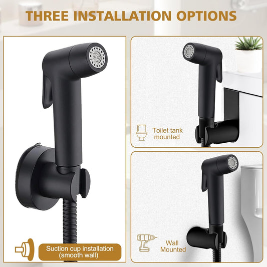 Handheld Bidet Sprayer for Toilet, Muslim Shower Bidet Attachment for Toilet, Cloth Diaper Toilet Sprayer, Jet Spray for Toilet with Bidet Hose for Feminine Wash (Chrome)