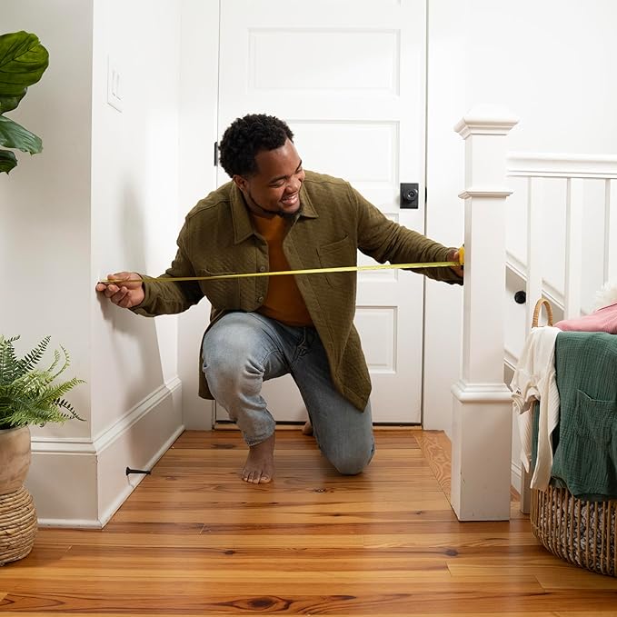 Summer Infant West End Extra Wide Safety Pet and Baby Gate, 36"-60" Wide, 30" Tall, Pressure or Hardware Mounted, Install Wall to Wall in Doorway, Auto Close Walk-Thru Door - Oak Wood and Metal