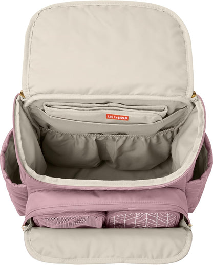 Skip Hop Diaper Bag Backpack: Forma, Multi-Function Baby Travel Bag with Changing Pad & Stroller Attachment, Jet Black