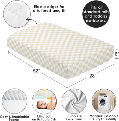 Sweet Jojo Designs 2-Piece Baby Bassinet Sheets Set (Black/White Gingham Checkered Plaid) for Boy/Girl, Infant Newborn Nursery, Oval, Rectangle & Hourglass Mattress (Solid Onyx & Classic Checkerboard)
