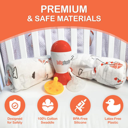 Baby Shusher Portable Sound Machine - Mom-Like 'Shh!' Sound for Baby, Sleeping Soother, Newborn Essentials for Crib, Battery Operated Hush, Travel Friendly, Shower & Registry Gift - 1 Count