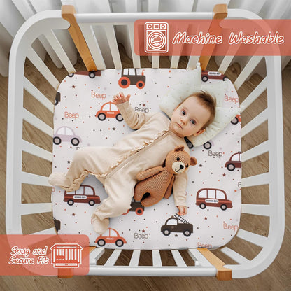 Cloele Square Playard Fitted Sheet 36x36, Ultra Soft Polyester Playpen Sheet for Baby & Pet, Dogs Pattern Pack and Play Crib Sheets, Portable Playard Mattress Cover